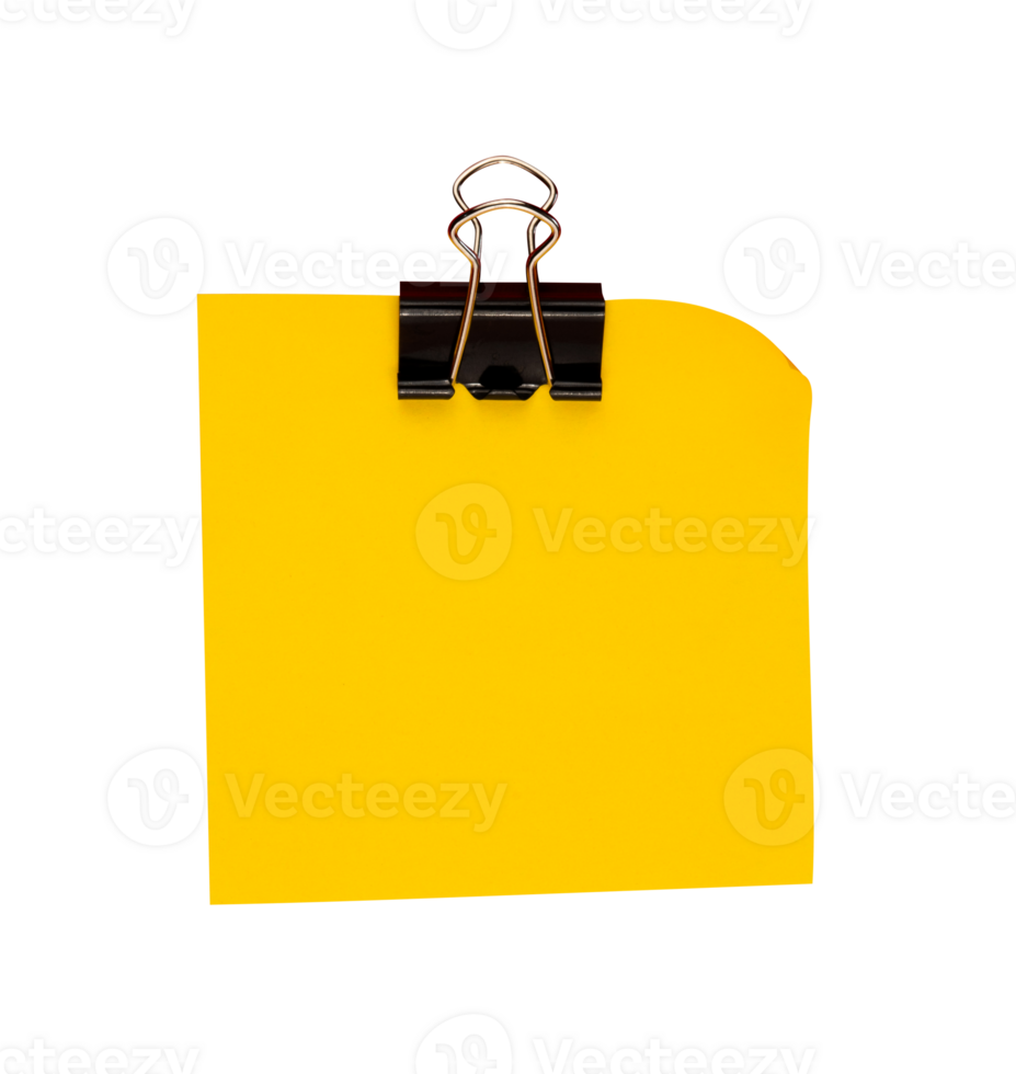 yellow paper note with binder isolated 35438734 PNG