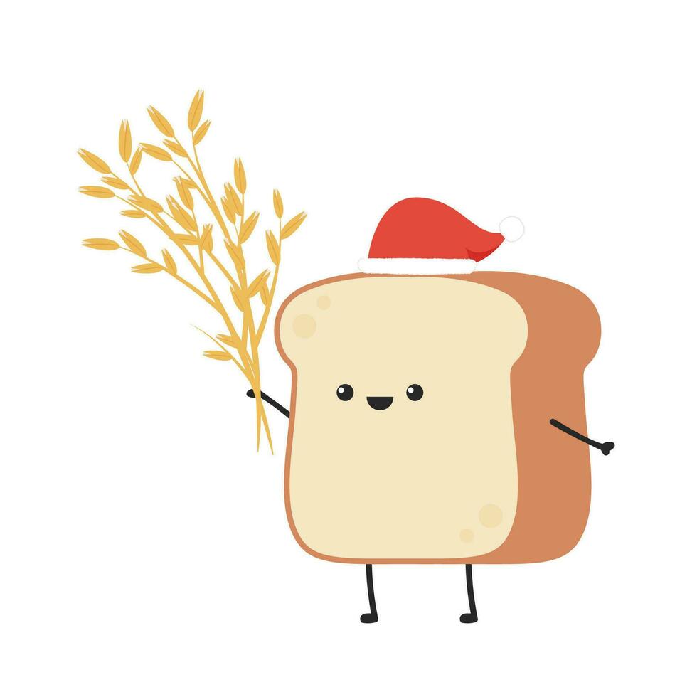 Bread character design. Bread on white background. vector