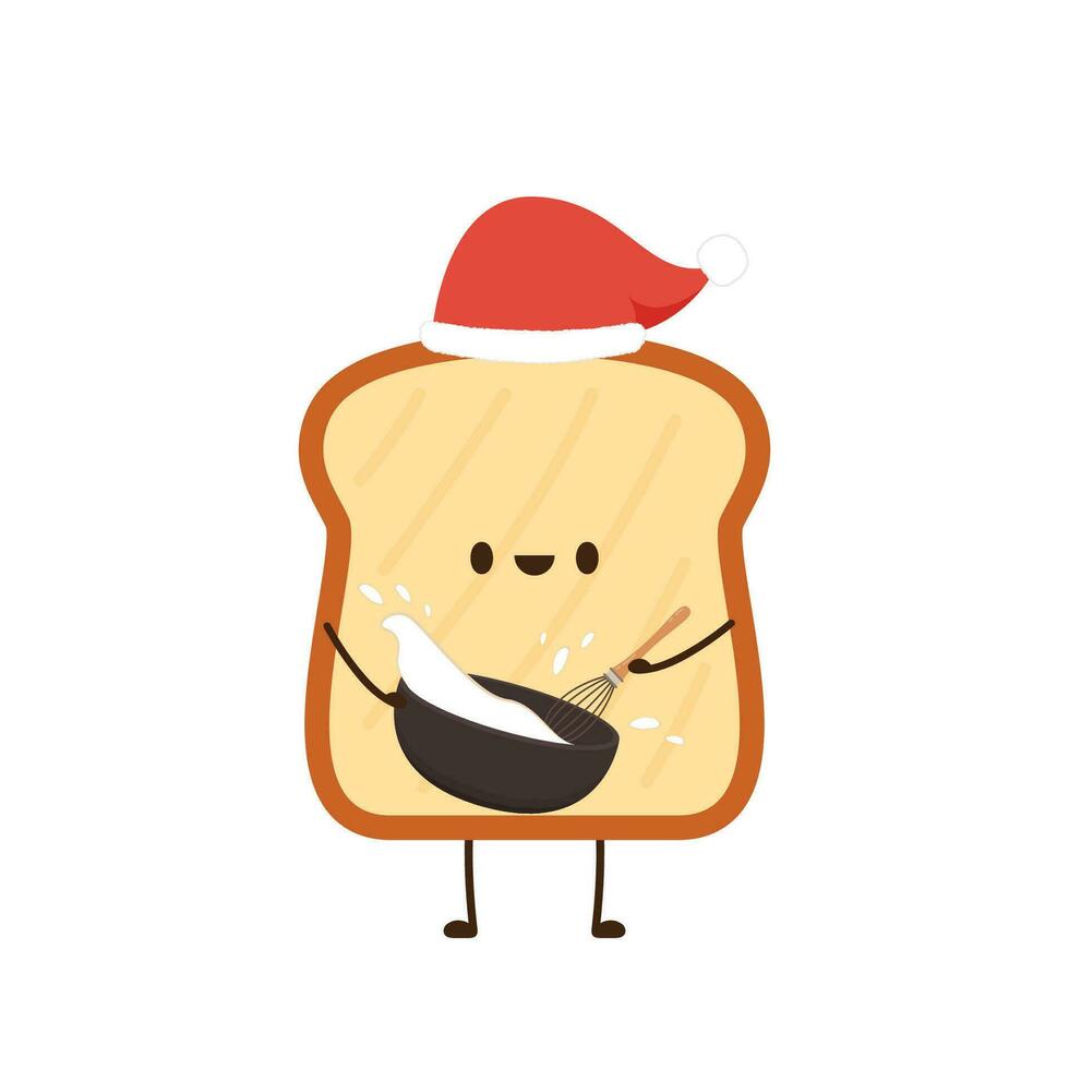 Bread character design. Bread on white background. vector