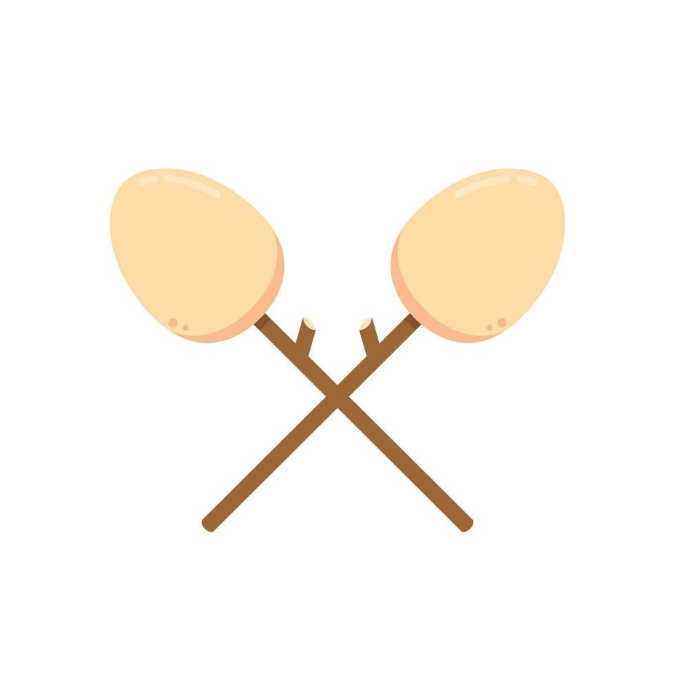 Egg crack vector. Egg on white background. Egg and wood stick vector. vector