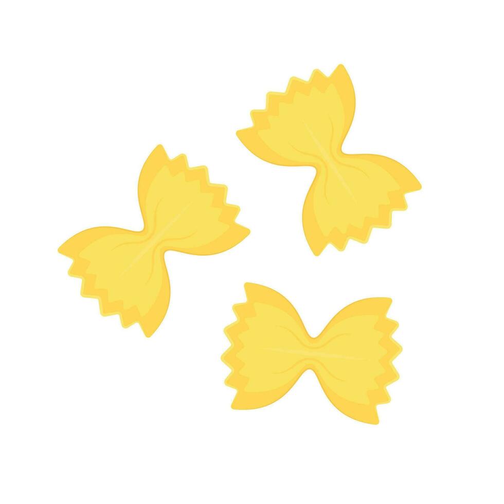 Farfalle pasta vector. Farfalle pasta on white background. vector