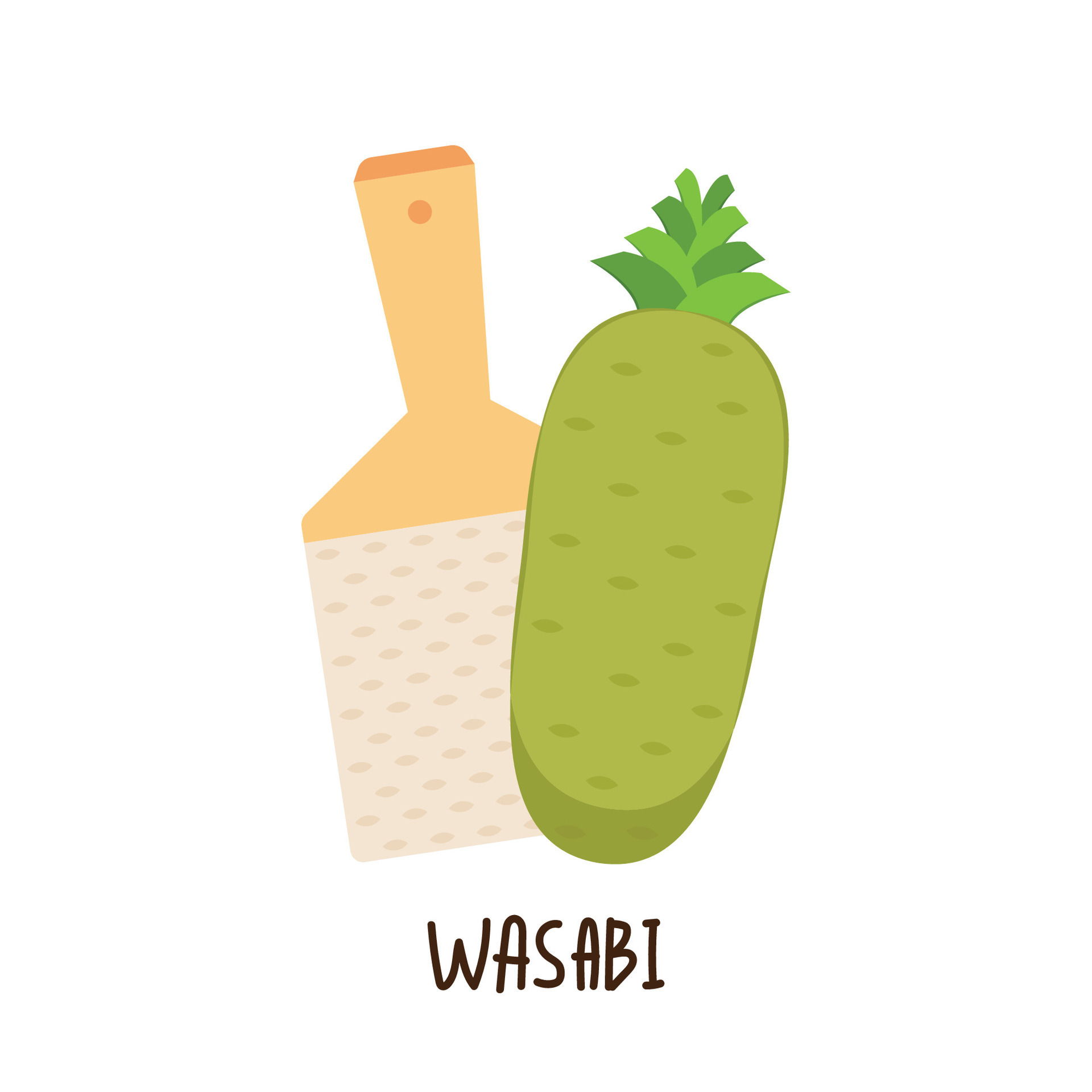 Wasabi root character. Wasabi root on white background. 35439051 Vector