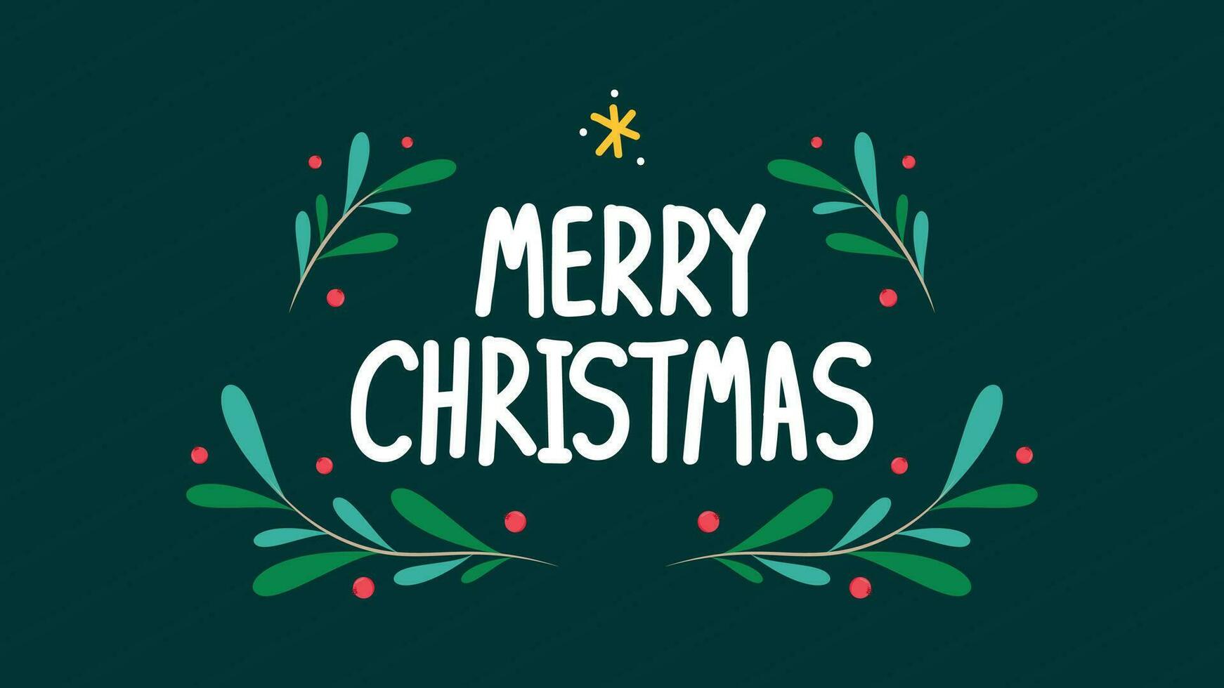 Merry Christmas frame. Elegant Merry Christmas and New Year 2023 Cards with Pine Wreath, Mistletoe, Winter plants design illustration for greetings card. vector