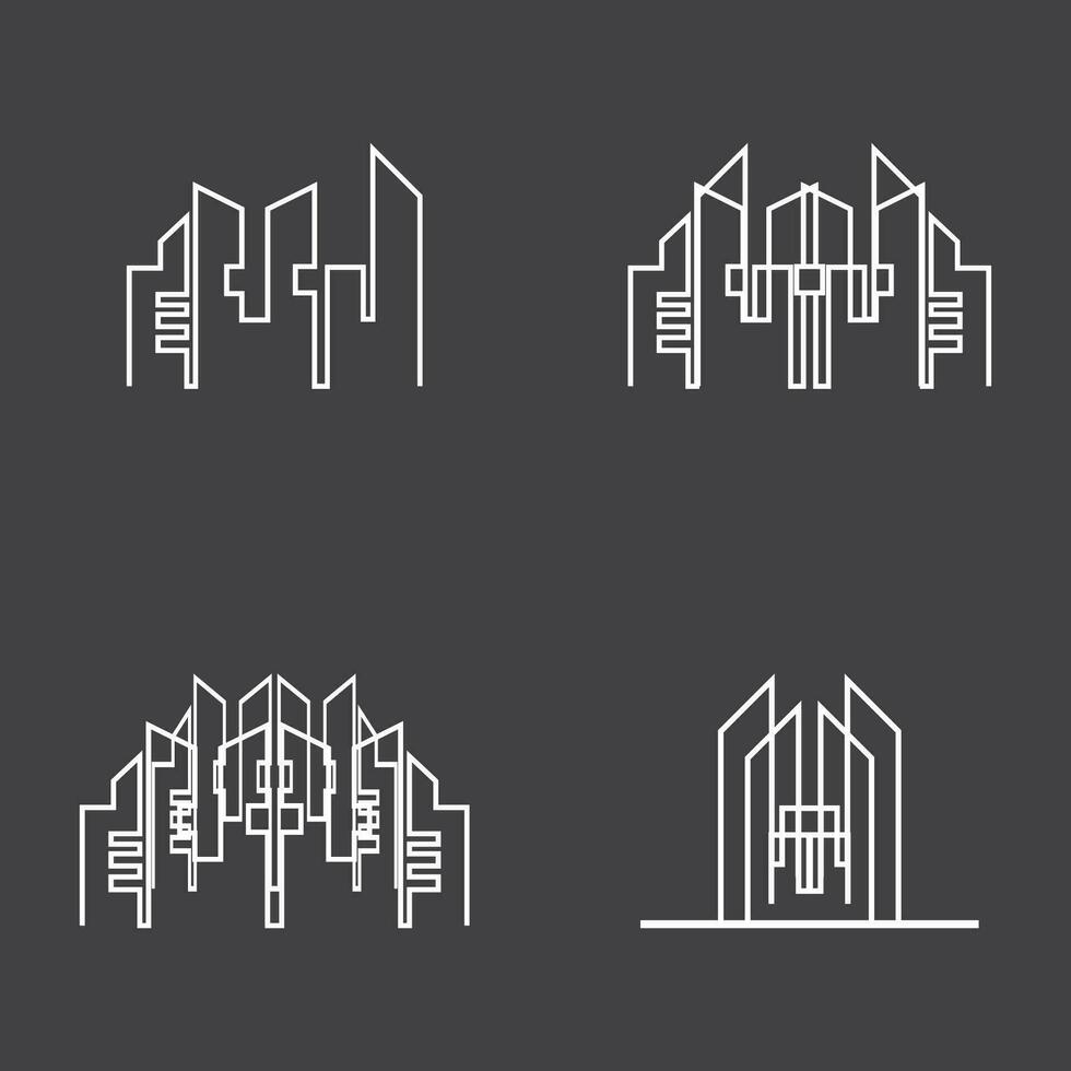 horizonte de la ciudad moderna. silueta de la ciudad. ilustración vectorial en diseño plano vector