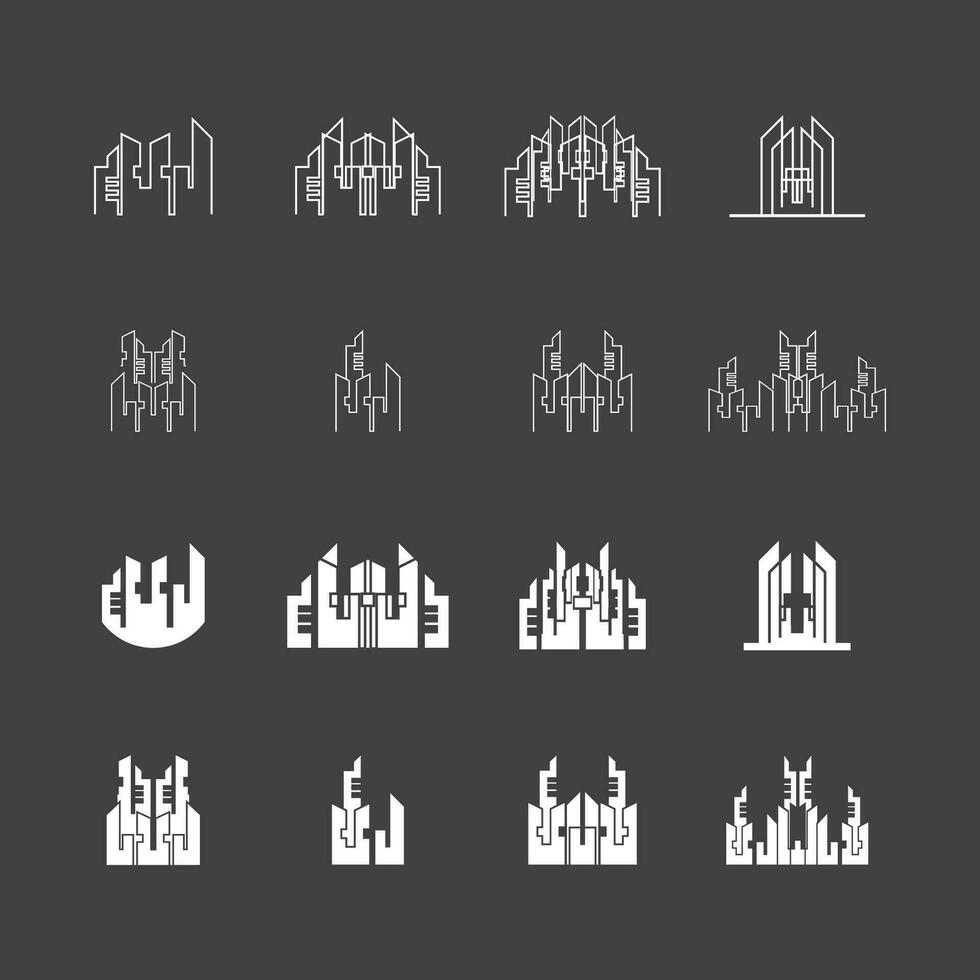 horizonte de la ciudad moderna. silueta de la ciudad. ilustración vectorial en diseño plano vector