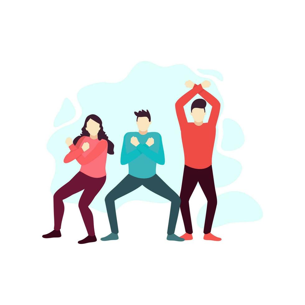 man and woman do prohibit forbidden gesture people character flat design vector illustration