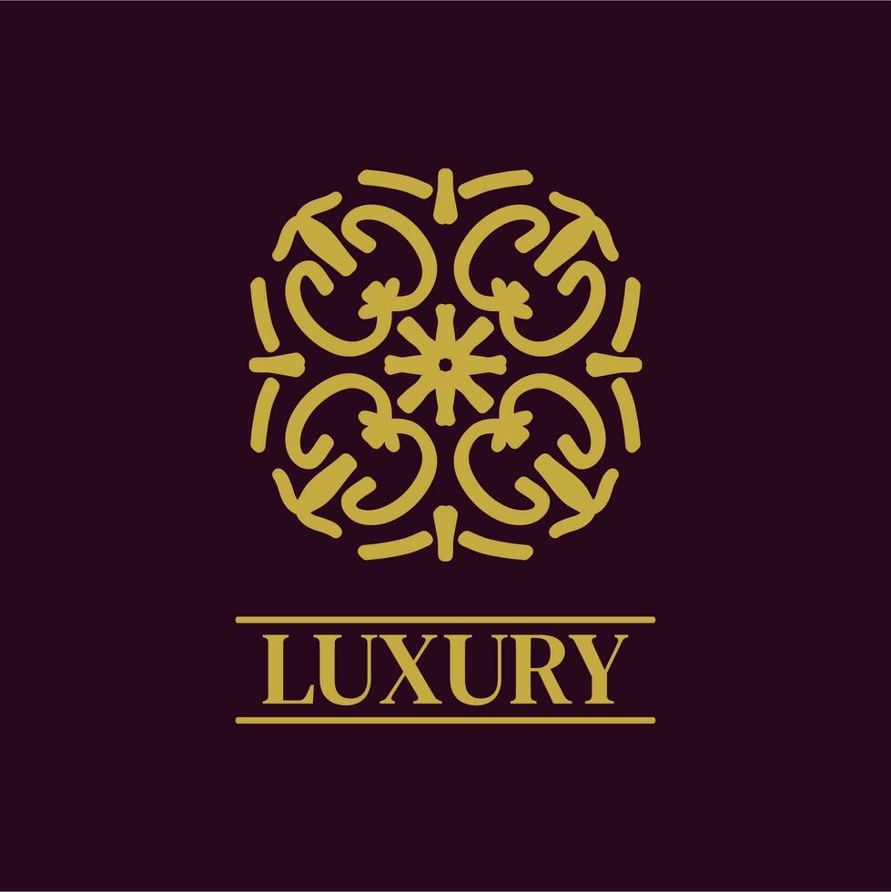 Mandala Geometric ornament logo Elegant premium icon vector design