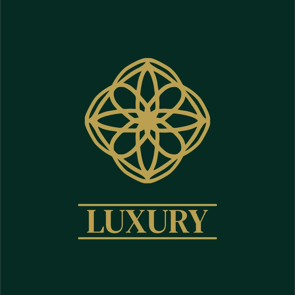 Mandala Geometric ornament logo Elegant premium icon vector design