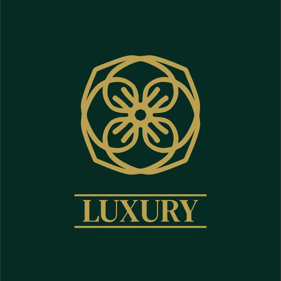 Mandala Geometric ornament logo Elegant premium icon vector design