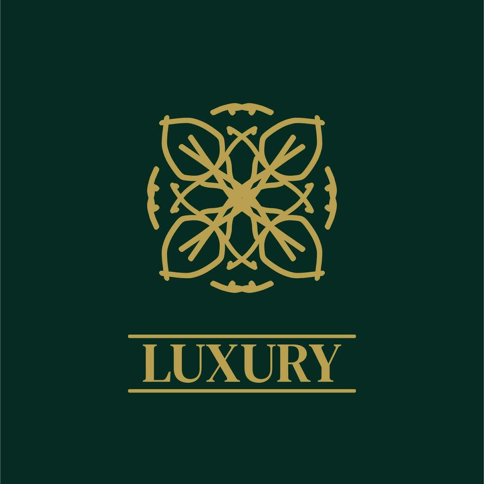 Mandala Geometric ornament logo Elegant premium icon vector design