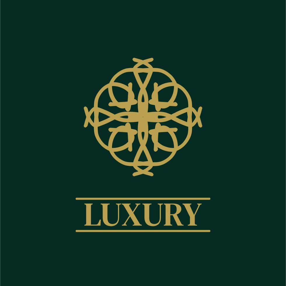 Mandala Geometric ornament logo Elegant premium icon vector design