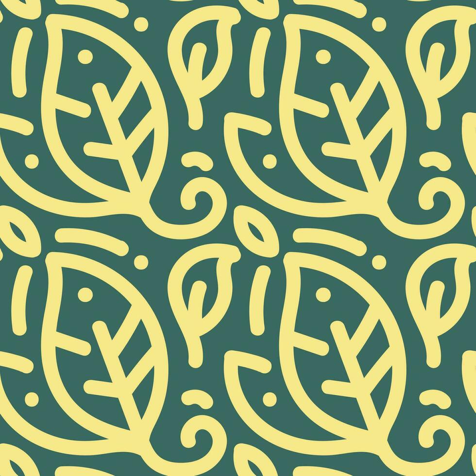 seamless pattern yellow green plant creative design background vector illustration