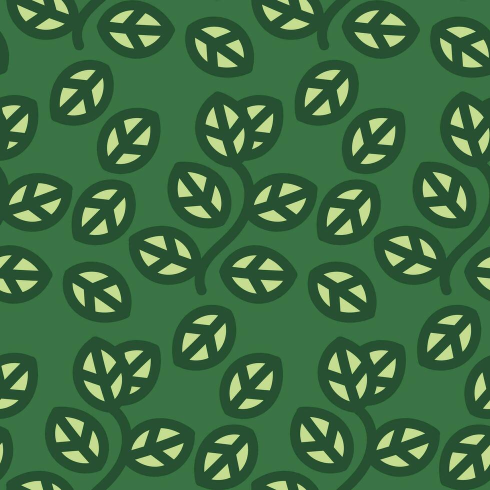 seamless pattern green plant creative design background vector illustration
