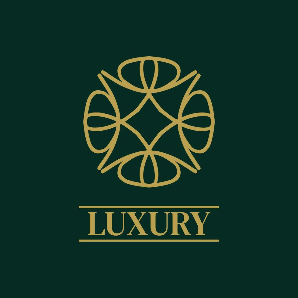 Mandala Geometric ornament logo Elegant premium icon vector design