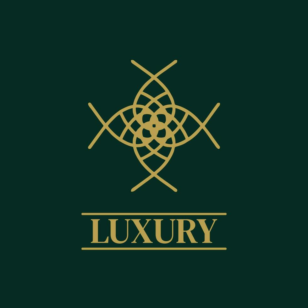 Mandala Geometric ornament logo Elegant premium icon vector design