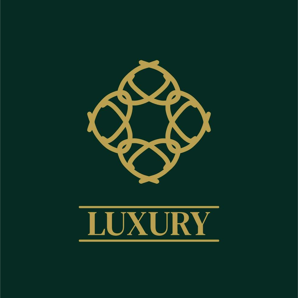 Mandala Geometric ornament logo Elegant premium icon vector design