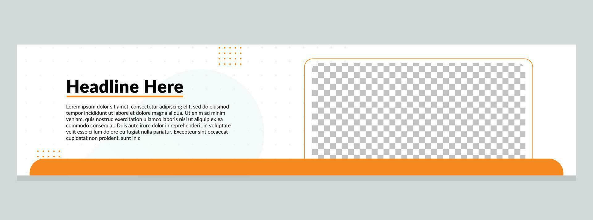 modern business website horizontal ad banner design template vector orange and white illustration header minimal abstract, social media linkedin facebook cover photo flyer invitation card background