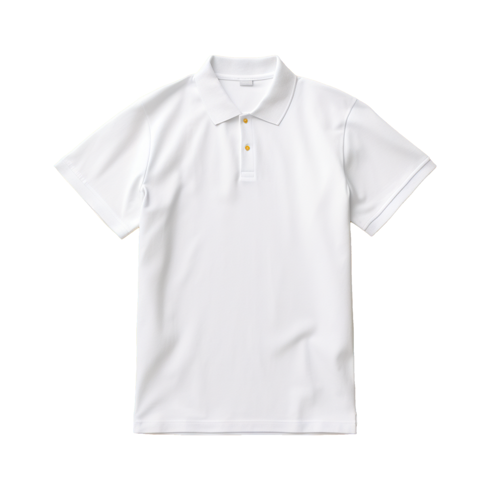 AI generated Short sleeves white polo t-shirt isolated on transparent background png