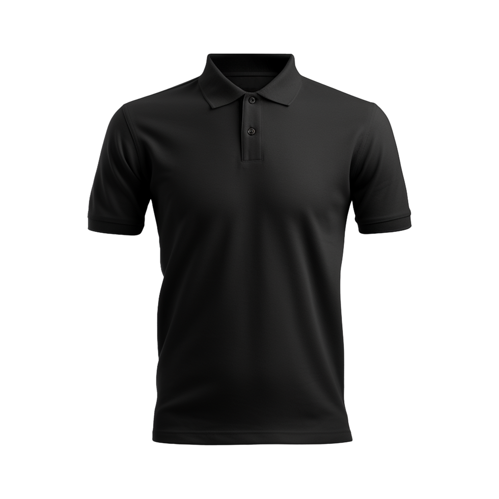 AI generated Short sleeves black polo t-shirt isolated on transparent ...