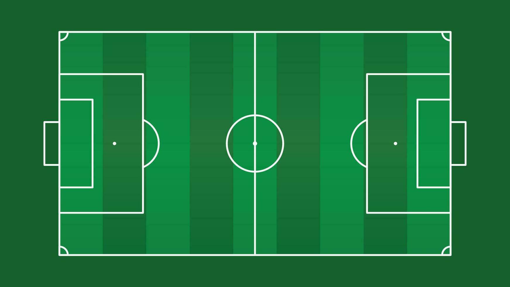 Football field, Football playing field design vector illustration. Top view of green football pitch or soccer field