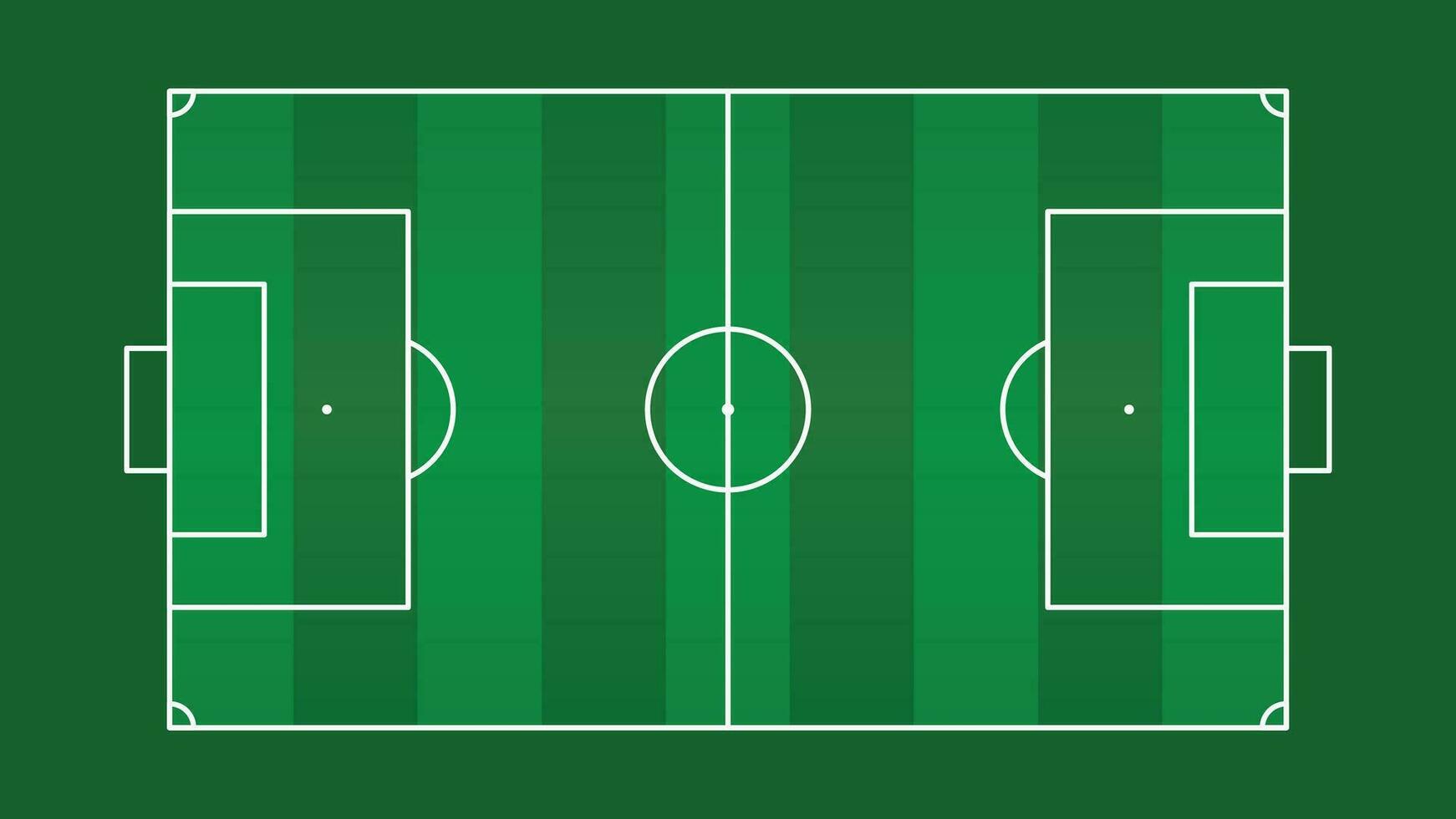 Football field, Football playing field design vector illustration. Top view of green football pitch or soccer field