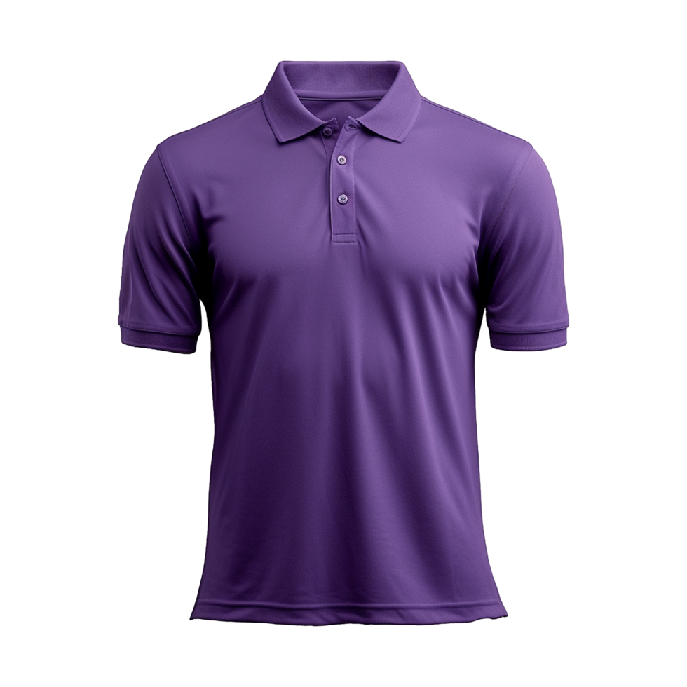AI generated Short sleeves purple polo t-shirt isolated on transparent background png