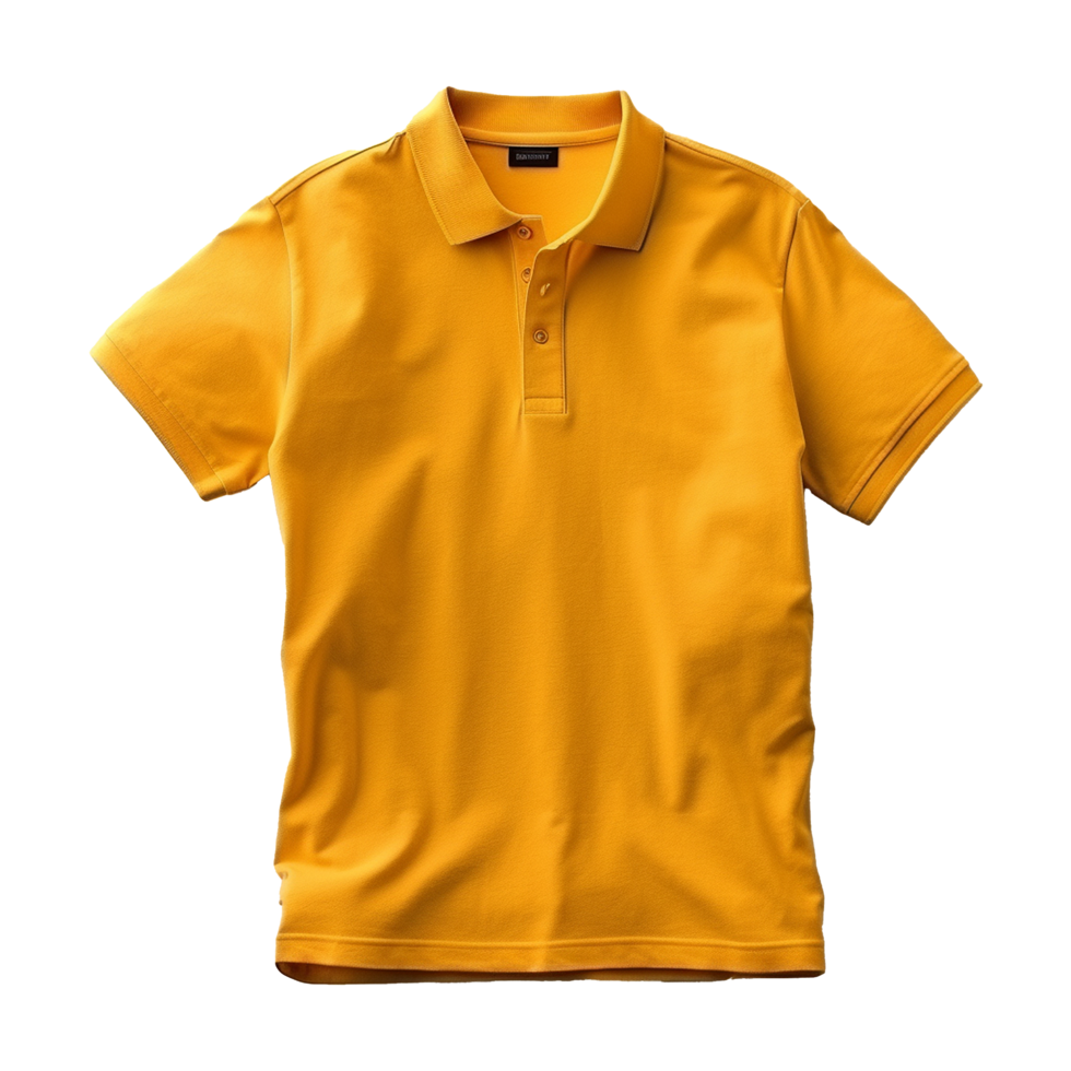 ai généré court manches Jaune polo T-shirt isolé sur transparent Contexte png