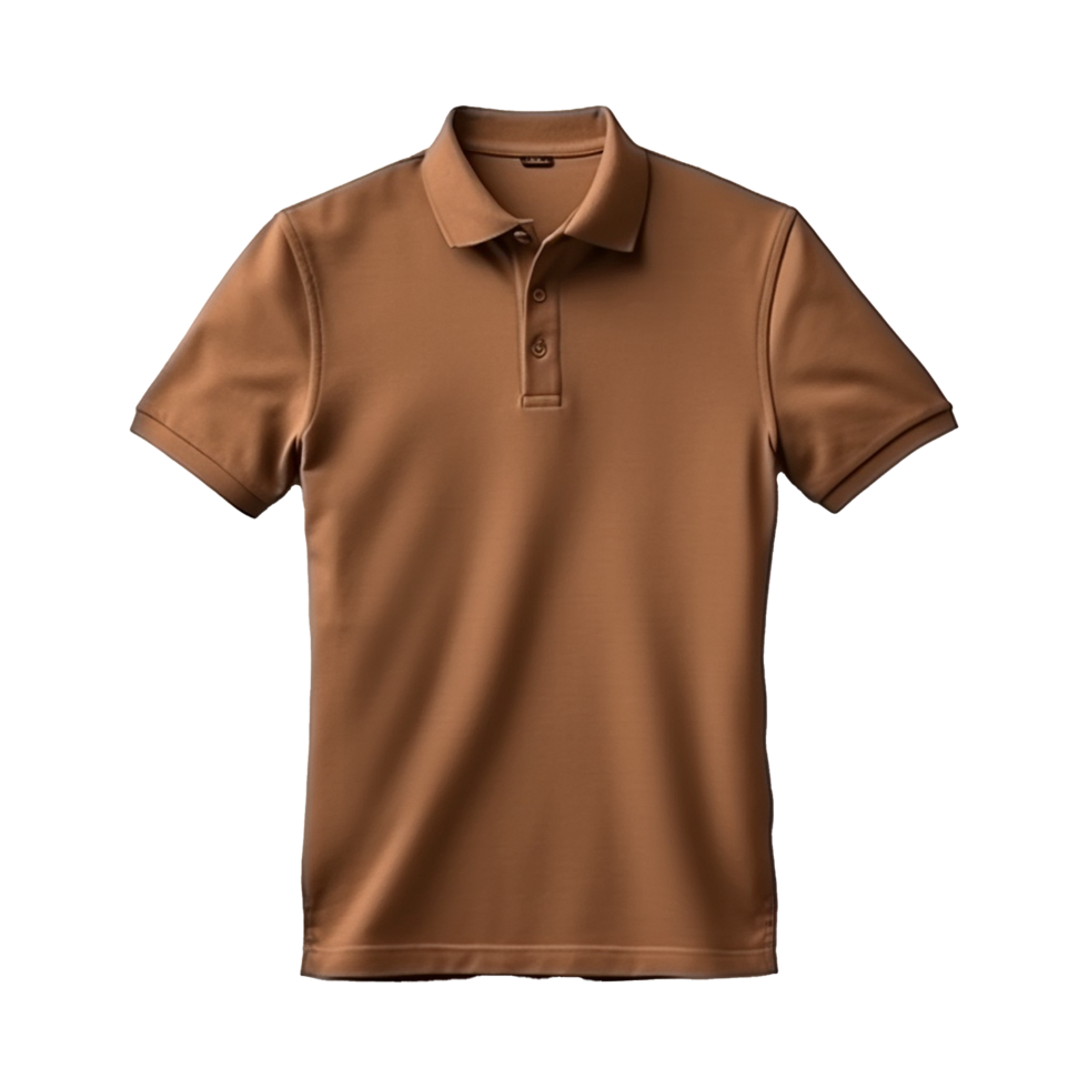 AI generated Short sleeves brown polo t-shirt isolated on transparent background png