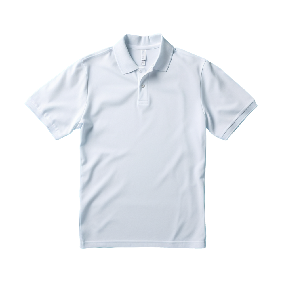 AI generated Short sleeves white polo t-shirt isolated on transparent background png