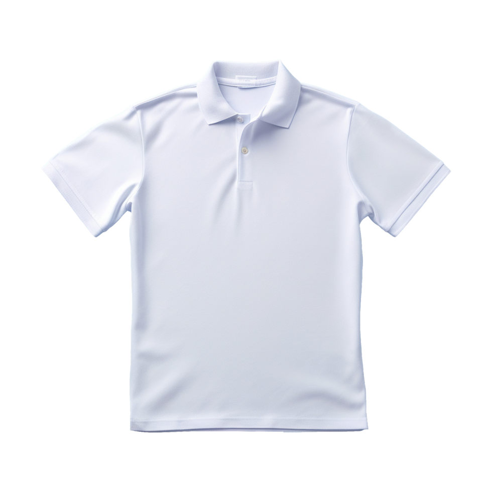 AI generated Short sleeves white polo t-shirt isolated on transparent background png