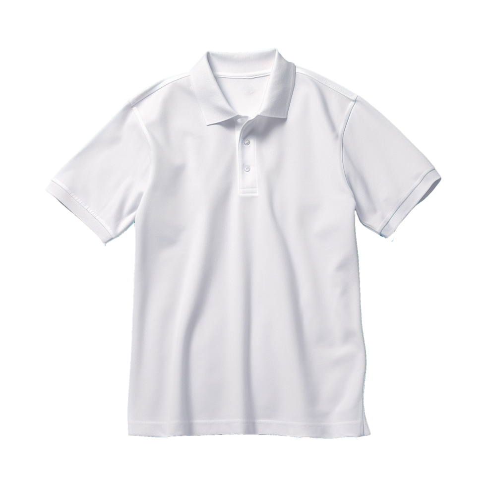 AI generated Short sleeves white polo t-shirt isolated on transparent background png