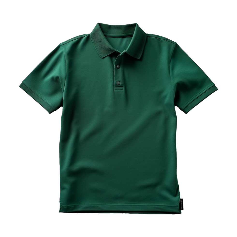 AI generated Short sleeves green polo t-shirt isolated on transparent background png