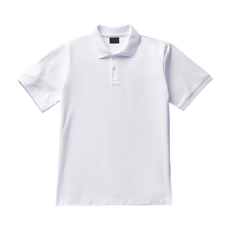 AI generated Short sleeves white polo t-shirt isolated on transparent ...