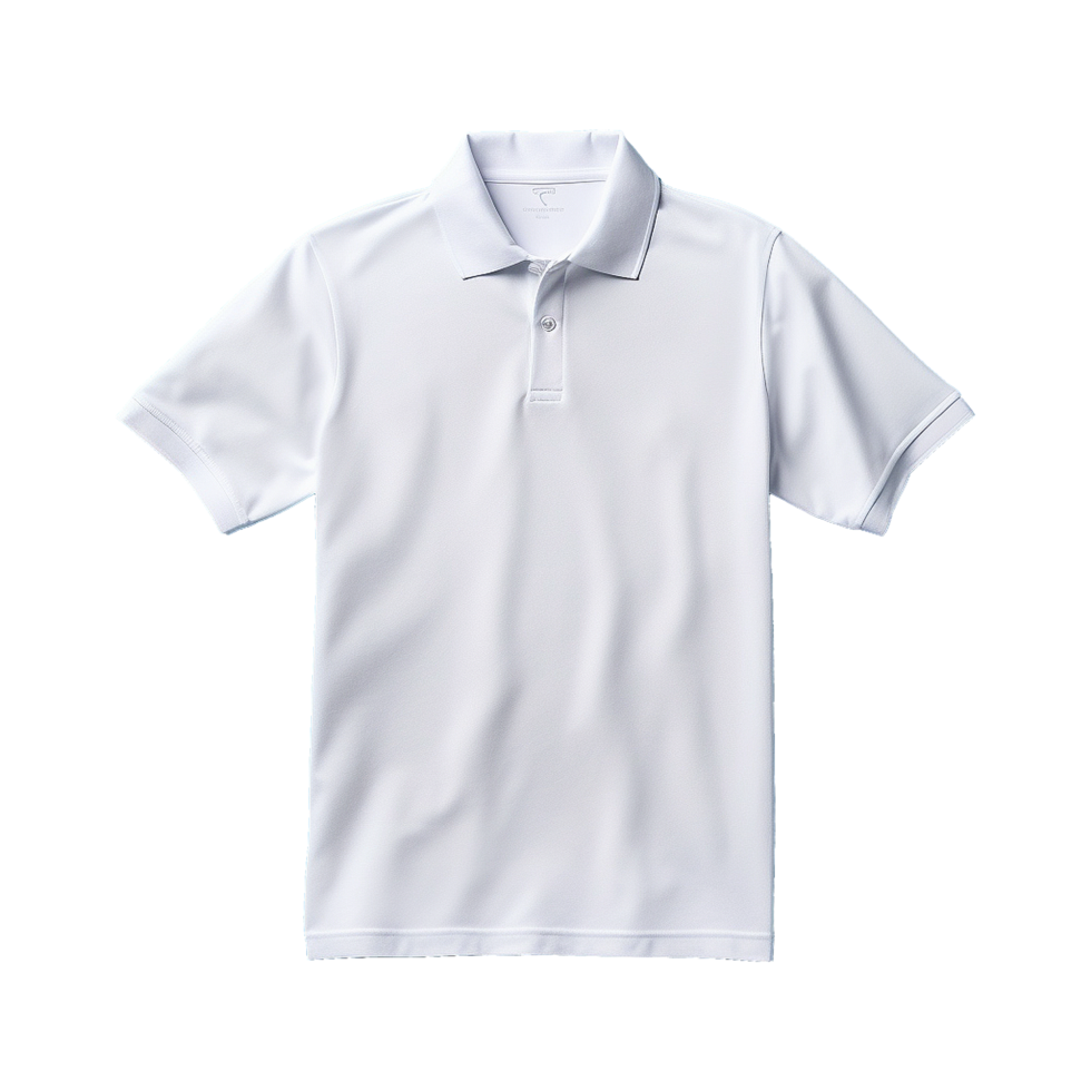 AI generated Short sleeves white polo t-shirt isolated on transparent background png