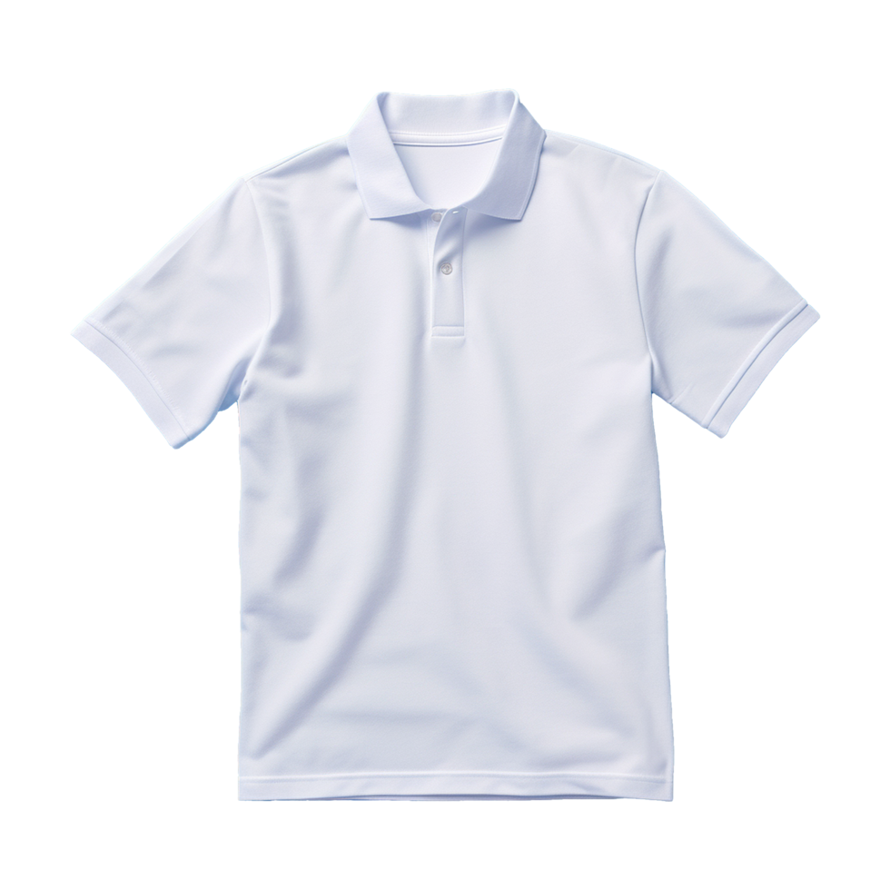 AI generated Short sleeves white polo t-shirt isolated on transparent ...