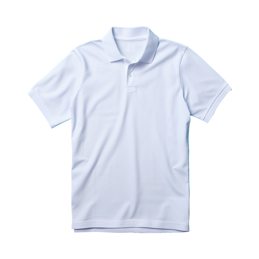 AI generated Short sleeves white polo t-shirt isolated on transparent ...