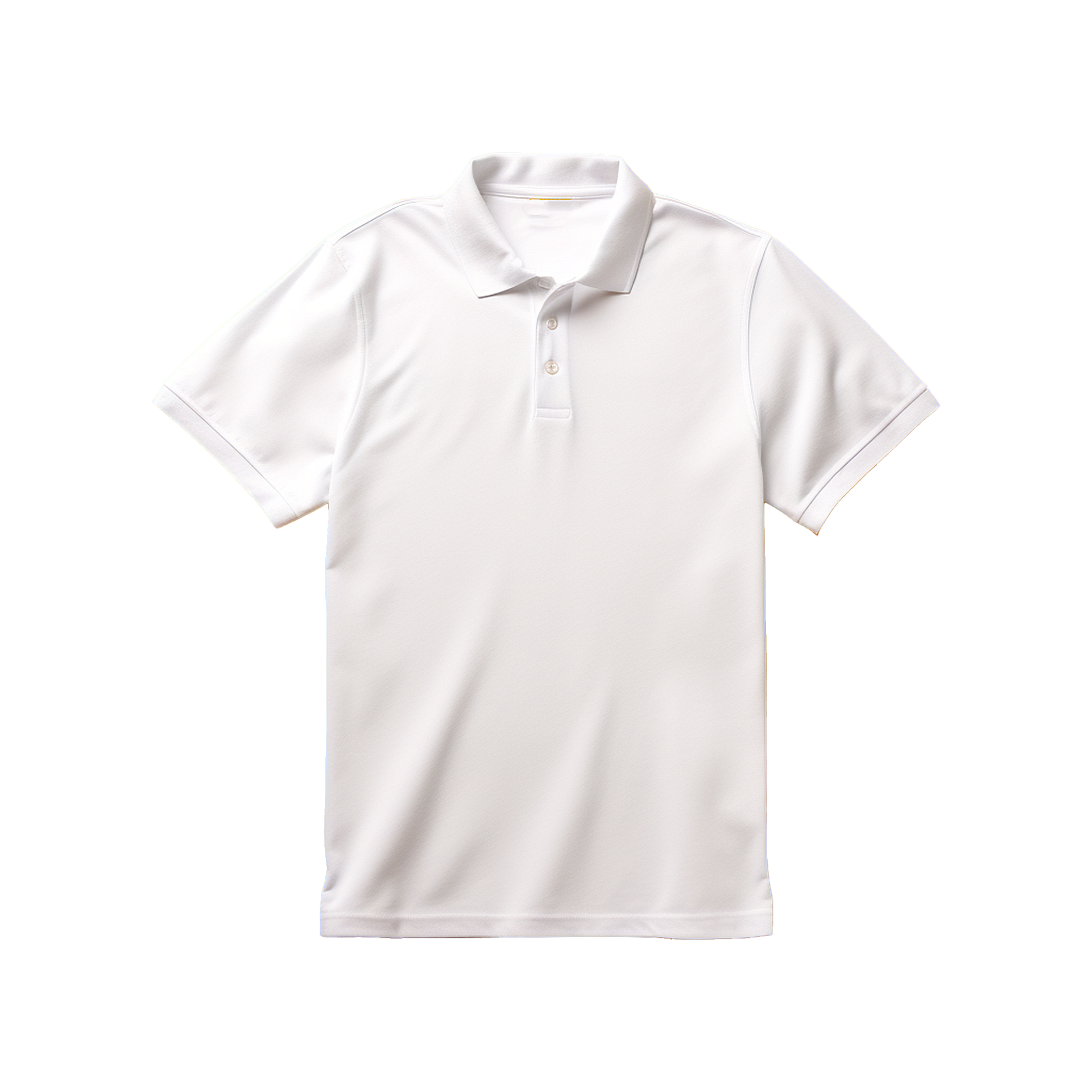 AI generated Short sleeves white polo t-shirt isolated on transparent ...