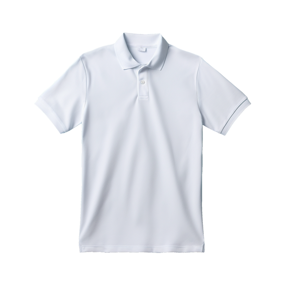 AI generated Short sleeves white polo t-shirt isolated on transparent background png