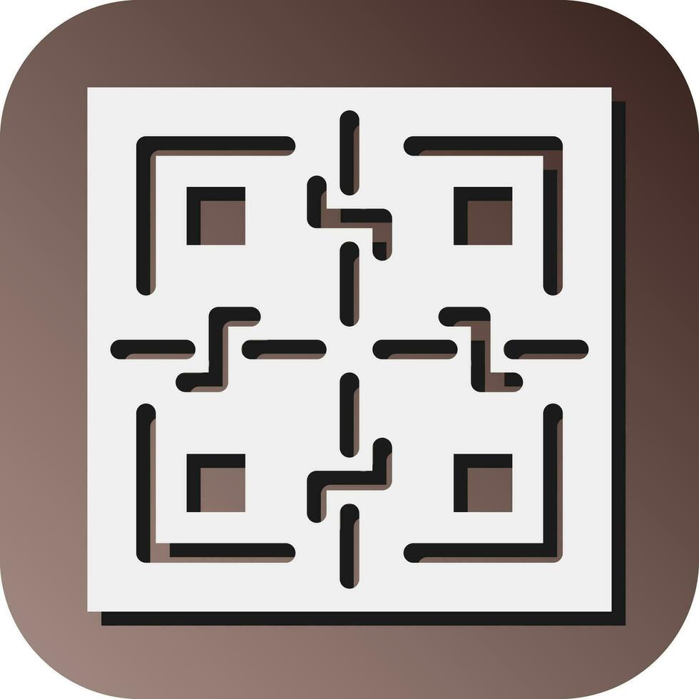 QR Vector Glyph Gradient Background Icon For Personal And Commercial Use.
