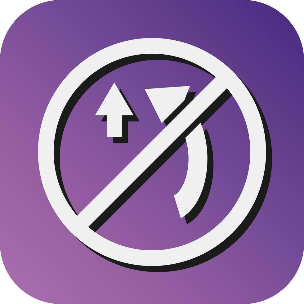 No Overtaking Vector Glyph Gradient Background Icon For Personal And Commercial Use.