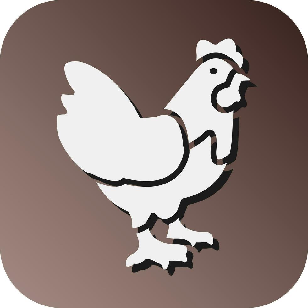 Chicken Vector Glyph Gradient Background Icon For Personal And Commercial Use.