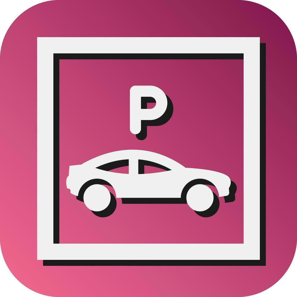 Parking Vector Glyph Gradient Background Icon For Personal And Commercial Use.