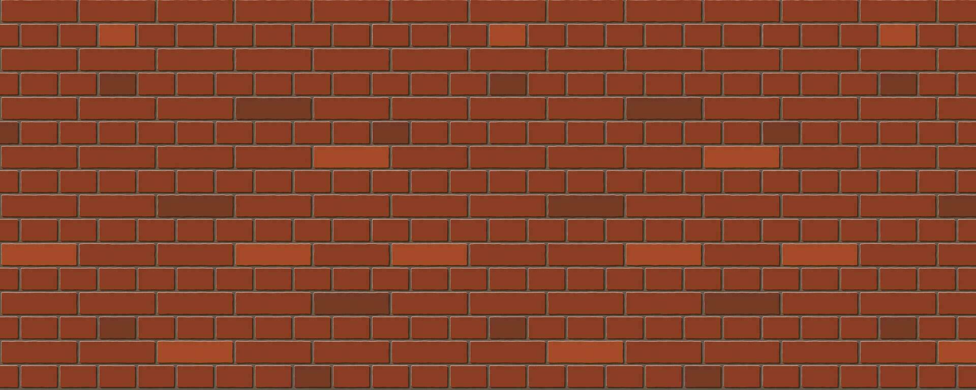 The seamless pattern of the red brick wall is presented in a horizontal orientation, vector illustration EPS10.