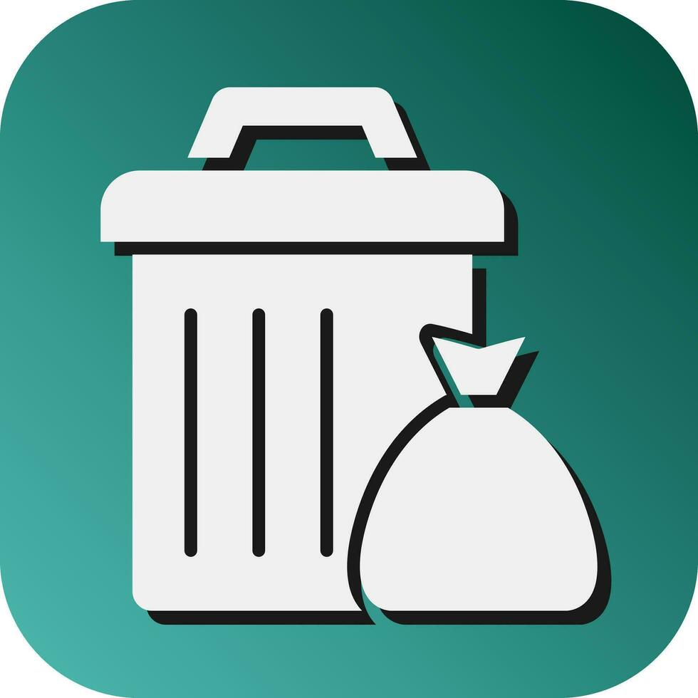 Garbage Vector Glyph Gradient Background Icon For Personal And Commercial Use.