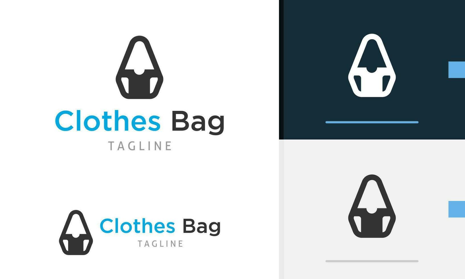 logo diseño icono de geométrico compras bolso con ropa diseño en eso para Moda o ropa vector