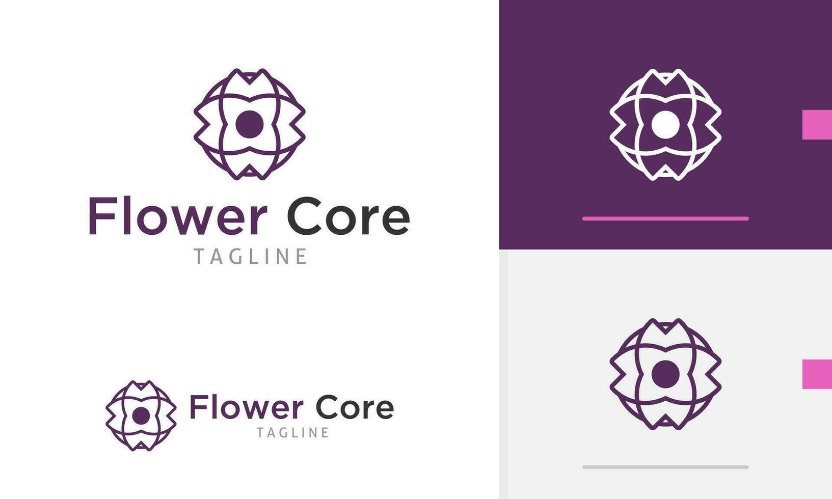Logo design icon abstract geometric beautiful flower pattern in flat modern style vector