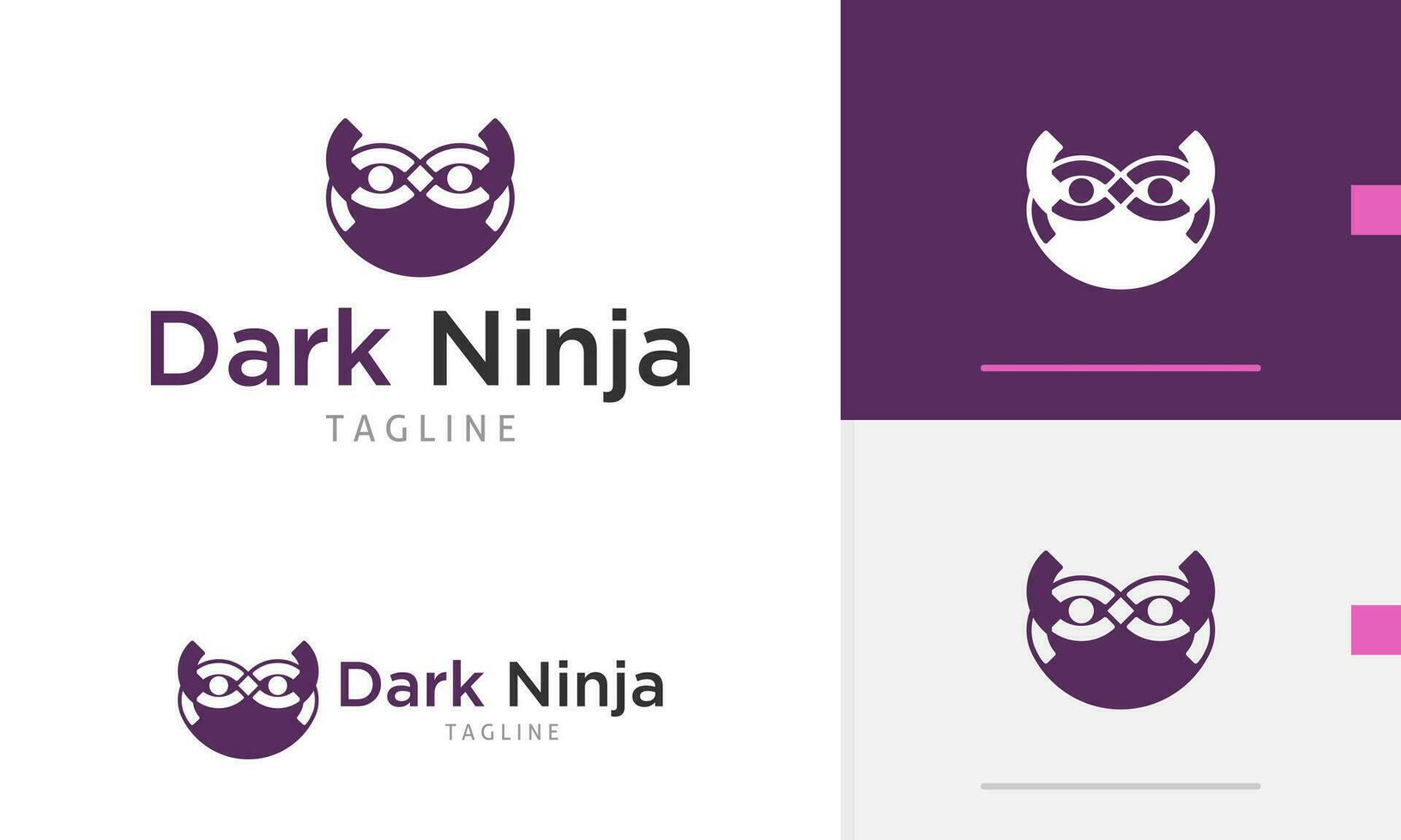 Logo design icon abstract geometric ninja man face or warrior using mask as a secret agent or spy vector