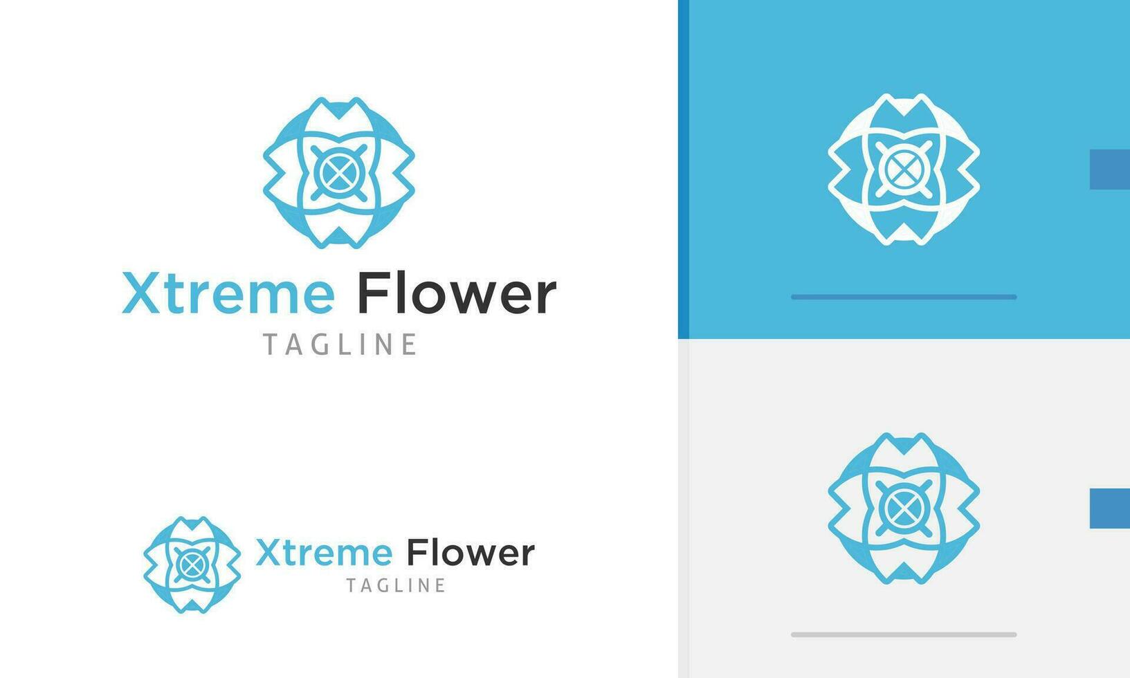 Logo design icon abstract geometric beautiful flower pattern in flat modern style vector