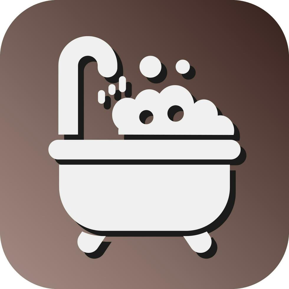 Bathtub Vector Glyph Gradient Background Icon For Personal And Commercial Use.