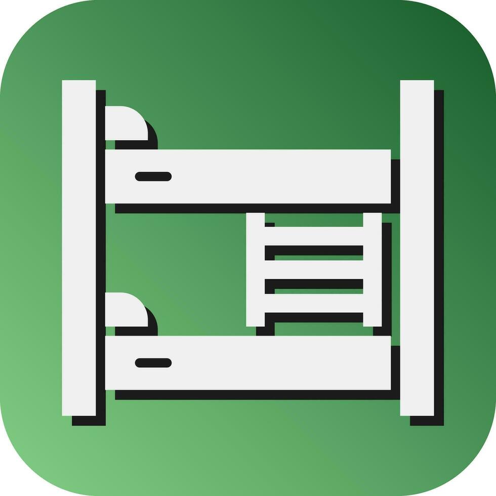 Bunk Bed Vector Glyph Gradient Background Icon For Personal And Commercial Use.